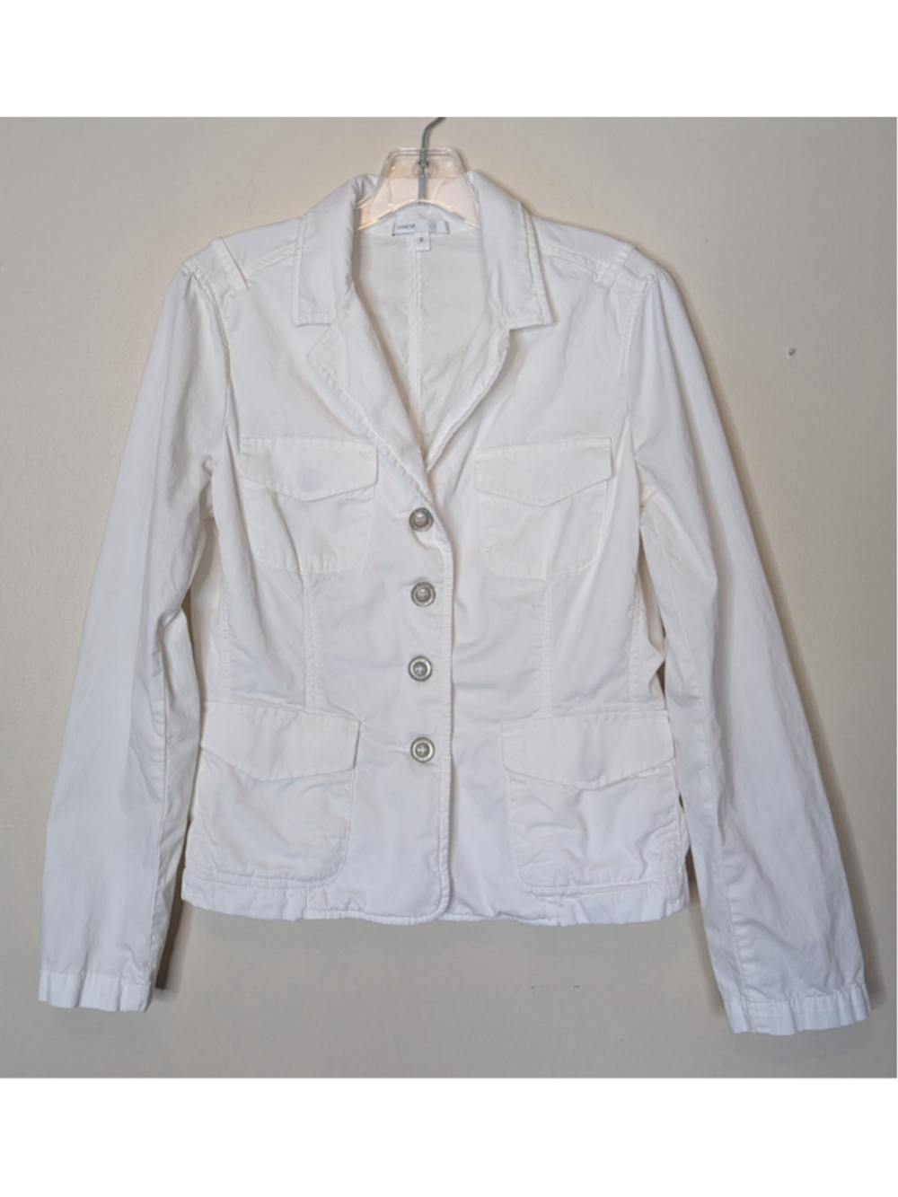 Women's Vince Utility Jacket White Size 10 Fitted